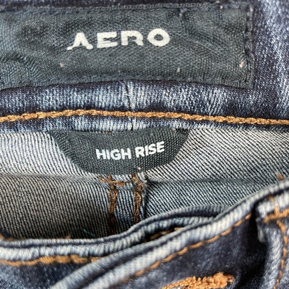Aero Stretch High Rise Denim Jeans Size 00 Regular - Picture 3 of 6